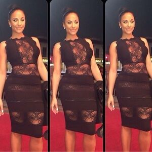 DeCordon Elegant Black Lace Dress size small